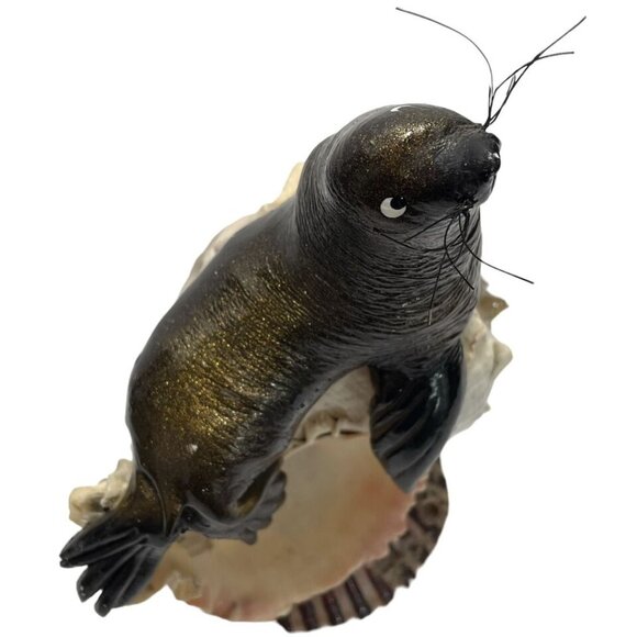 Vintage 1960s Kitschy Seashell Sculpture with Rosin Seal Unique Art Creation - Picture 7 of 13